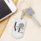 Love Fire Department Firefighter Keychain Stainless Steel or 18k Gold Dog Tag Keyring-Express Your Love Gifts