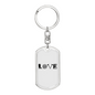 Love Firefighter Fire Department Keychain Stainless Steel or 18k Gold Dog Tag Keyring-Express Your Love Gifts