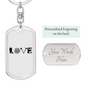 Love Firefighter Fire Department Keychain Stainless Steel or 18k Gold Dog Tag Keyring-Express Your Love Gifts