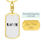 Love Firefighter Fire Department Keychain Stainless Steel or 18k Gold Dog Tag Keyring-Express Your Love Gifts