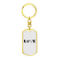 Love Firefighter Fire Department Keychain Stainless Steel or 18k Gold Dog Tag Keyring-Express Your Love Gifts