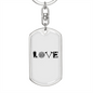 Love Firefighter Fire Department Keychain Stainless Steel or 18k Gold Dog Tag Keyring-Express Your Love Gifts