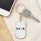 Love Firefighter Fire Department Keychain Stainless Steel or 18k Gold Dog Tag Keyring-Express Your Love Gifts