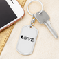 Love Firefighter Fire Department Keychain Stainless Steel or 18k Gold Dog Tag Keyring-Express Your Love Gifts