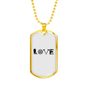 Love Firefighter Fire Department Necklace Stainless Steel or 18k Gold Dog Tag 24" Chain-Express Your Love Gifts