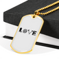 Love Firefighter Fire Department Necklace Stainless Steel or 18k Gold Dog Tag 24" Chain-Express Your Love Gifts