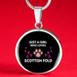 Love Fold Scottish Cat Circle Necklace Stainless Steel or 18k Gold 18-22"-Express Your Love Gifts