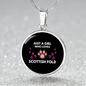 Love Fold Scottish Cat Circle Necklace Stainless Steel or 18k Gold 18-22"-Express Your Love Gifts