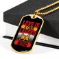 Love Four Legged Necklace Stainless Steel or 18k Gold Dog Tag 24" Chain-Express Your Love Gifts