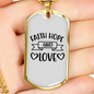 Love Hope Faith Christian Necklace Stainless Steel or 18k Gold Dog Tag 24" Chain-Express Your Love Gifts
