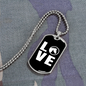 LOVE Horse Necklace Stainless Steel or 18k Gold Dog Tag 24" Chain-Express Your Love Gifts