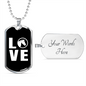 LOVE Horse Necklace Stainless Steel or 18k Gold Dog Tag 24" Chain-Express Your Love Gifts