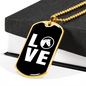 LOVE Horse Necklace Stainless Steel or 18k Gold Dog Tag 24" Chain-Express Your Love Gifts