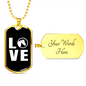 LOVE Horse Necklace Stainless Steel or 18k Gold Dog Tag 24" Chain-Express Your Love Gifts