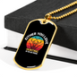 Love Hunting or Wrong Necklace Stainless Steel or 18k Gold Dog Tag 24" Chain-Express Your Love Gifts