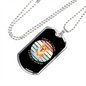 Love is a Four Legged Word Blue Necklace Stainless Steel or 18k Gold Dog Tag 24" Chain-Express Your Love Gifts