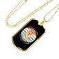 Love is a Four Legged Word Blue Necklace Stainless Steel or 18k Gold Dog Tag 24" Chain-Express Your Love Gifts