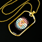 Love is a Four Legged Word Blue Necklace Stainless Steel or 18k Gold Dog Tag 24" Chain-Express Your Love Gifts