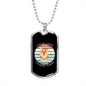 Love is a Four Legged Word Blue Necklace Stainless Steel or 18k Gold Dog Tag 24" Chain-Express Your Love Gifts