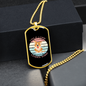 Love is a Four Legged Word Blue Necklace Stainless Steel or 18k Gold Dog Tag 24" Chain-Express Your Love Gifts