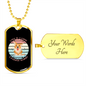 Love is a Four Legged Word Blue Necklace Stainless Steel or 18k Gold Dog Tag 24" Chain-Express Your Love Gifts