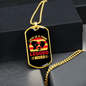 Love is a Four Legged Word Head Yellow Necklace Stainless Steel or 18k Gold Dog Tag 24" Chain-Express Your Love Gifts
