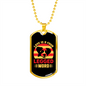 Love is a Four Legged Word Head Yellow Necklace Stainless Steel or 18k Gold Dog Tag 24" Chain-Express Your Love Gifts