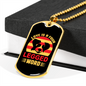 Love is a Four Legged Word Head Yellow Necklace Stainless Steel or 18k Gold Dog Tag 24" Chain-Express Your Love Gifts