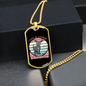 Love is a Four Legged Word Pink Necklace Stainless Steel or 18k Gold Dog Tag 24" Chain-Express Your Love Gifts