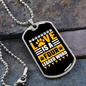 Love is a Four Legged Word Yellow Necklace Stainless Steel or 18k Gold Dog Tag 24" Chain-Express Your Love Gifts