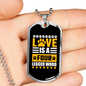 Love is a Four Legged Word Yellow Necklace Stainless Steel or 18k Gold Dog Tag 24" Chain-Express Your Love Gifts