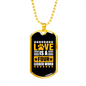 Love is a Four Legged Word Yellow Necklace Stainless Steel or 18k Gold Dog Tag 24" Chain-Express Your Love Gifts