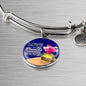 Love Is A Treasure Circle Pendant Bangle Bracelet Stainless Steel or 18k Gold-Express Your Love Gifts