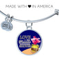 Love Is A Treasure Circle Pendant Bangle Bracelet Stainless Steel or 18k Gold-Express Your Love Gifts