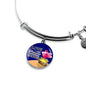 Love Is A Treasure Circle Pendant Bangle Bracelet Stainless Steel or 18k Gold-Express Your Love Gifts