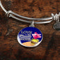 Love Is A Treasure Circle Pendant Bangle Bracelet Stainless Steel or 18k Gold-Express Your Love Gifts