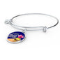 Love Is A Treasure Circle Pendant Bangle Bracelet Stainless Steel or 18k Gold-Express Your Love Gifts