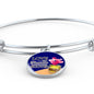 Love Is A Treasure Circle Pendant Bangle Bracelet Stainless Steel or 18k Gold-Express Your Love Gifts