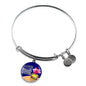 Love Is A Treasure Circle Pendant Bangle Bracelet Stainless Steel or 18k Gold-Express Your Love Gifts