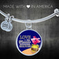 Love Is A Treasure Circle Pendant Bangle Bracelet Stainless Steel or 18k Gold-Express Your Love Gifts
