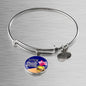 Love Is A Treasure Circle Pendant Bangle Bracelet Stainless Steel or 18k Gold-Express Your Love Gifts