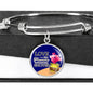 Love Is A Treasure Circle Pendant Bangle Bracelet Stainless Steel or 18k Gold-Express Your Love Gifts
