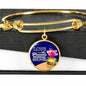 Love Is A Treasure Circle Pendant Bangle Bracelet Stainless Steel or 18k Gold-Express Your Love Gifts