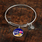 Love Is A Treasure Circle Pendant Bangle Bracelet Stainless Steel or 18k Gold-Express Your Love Gifts