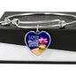 Love Is A Treasure Heart Bangle Stainless Steel or 18k Gold 18-22"-Express Your Love Gifts