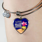 Love Is A Treasure Heart Bangle Stainless Steel or 18k Gold 18-22"-Express Your Love Gifts