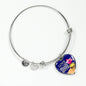 Love Is A Treasure Heart Bangle Stainless Steel or 18k Gold 18-22"-Express Your Love Gifts