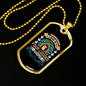Love is Four Legged Word Blue Necklace Stainless Steel or 18k Gold Dog Tag 24" Chain-Express Your Love Gifts