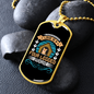 Love is Four Legged Word Blue Necklace Stainless Steel or 18k Gold Dog Tag 24" Chain-Express Your Love Gifts