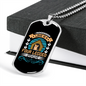 Love is Four Legged Word Blue Necklace Stainless Steel or 18k Gold Dog Tag 24" Chain-Express Your Love Gifts